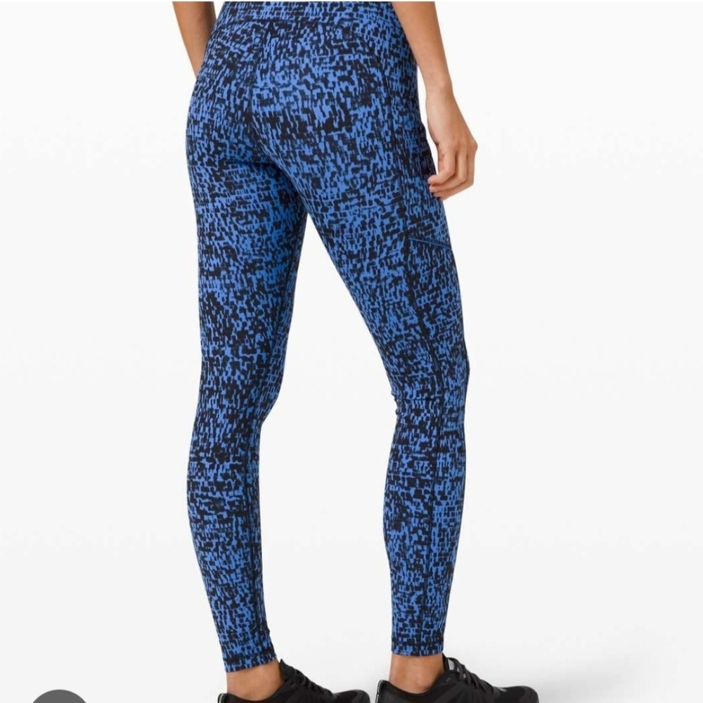 Blue Patterned Women's Leggings - Picture 1 of 4